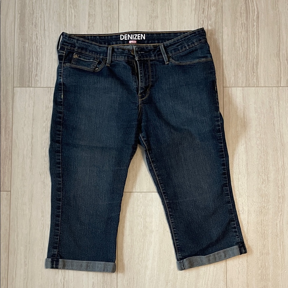 Denizen from Levi's Women's Cropped Cuffed Dark Blue Jeans